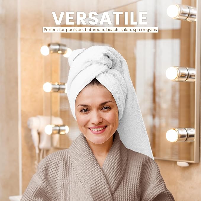 Towel and Linen Mart 100% Cotton 12 Pack Bath Towel Set, Quick Dry, Super - Image 3
