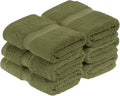 Superior Egyptian Cotton Plush Absorbent, Face Towel Set of 6, Forest Green | by SUPERIOR