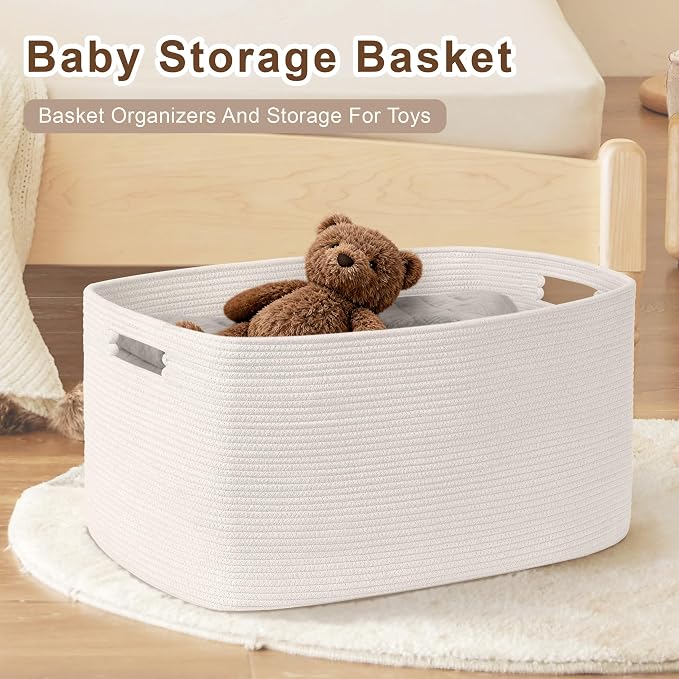 100L Extra Large Woven Laundry Basket Hamper - Image 3