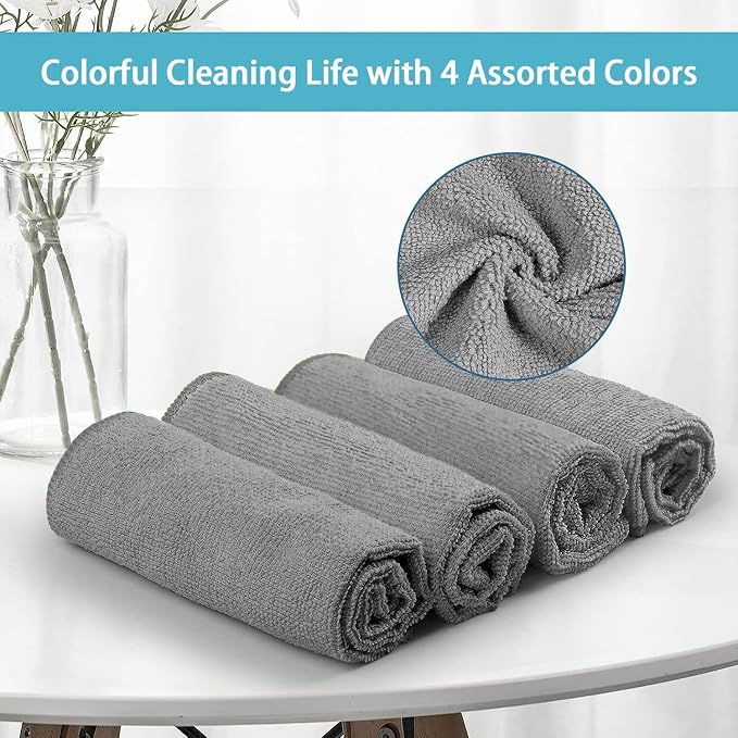 HOMEXCEL 150PK Microfiber Cleaning Cloth, Cleaning Rag - Image 2