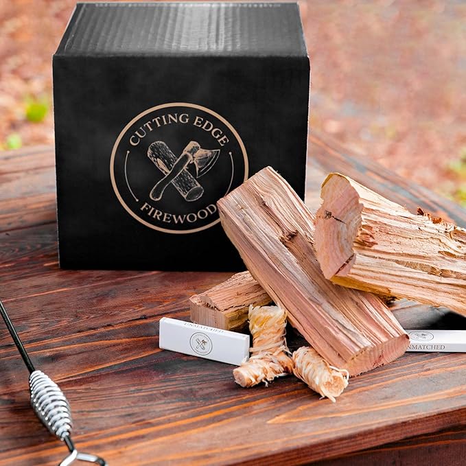 Cutting Edge Firewood Pizza Oven Wood - 8-Inch Splits - Ultra Kiln-Dried Premium Oak Cooking Logs - 10 lb Box for Alfa One, Gozney Dome, Solo Stove and More