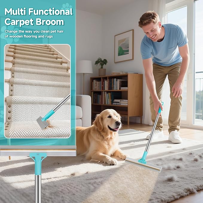 Carpet Rake for Pet Hair Removal Tool, Reusable Pet Hair Remover Broom | - Image 8