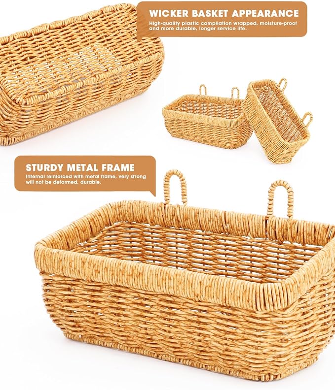 AceList Wall Hanging Basket, Boho Style Hand-Woven Hanging Storage Baskets - Image 8