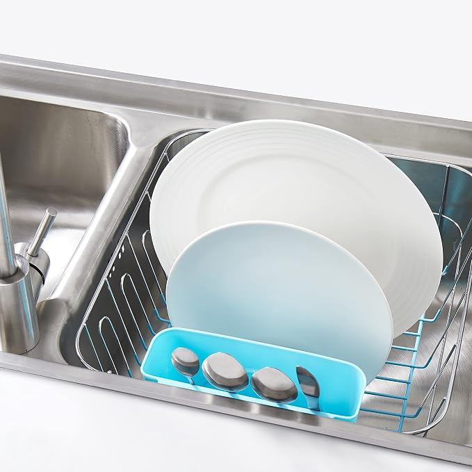 Sweet Home Collection 2 Piece Dish Drying Rack Set Drainer - Image 5