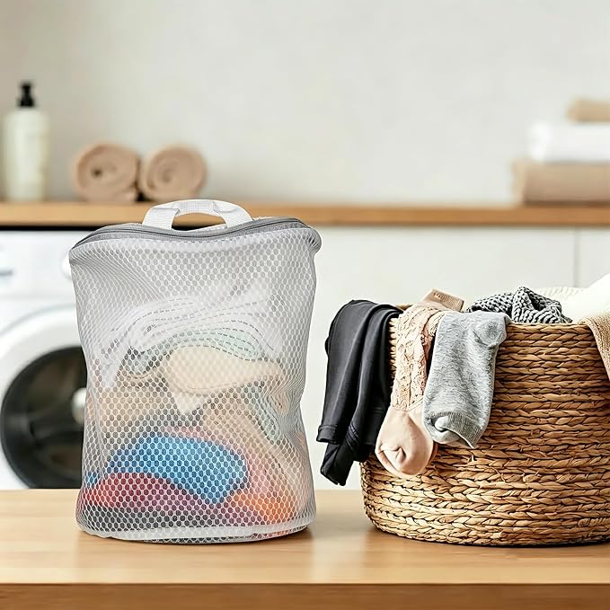 2Pcs Mesh Hanging Laundry Bags for Washing Machine, 15 X 12 inch Wash Bag for - Image 6
