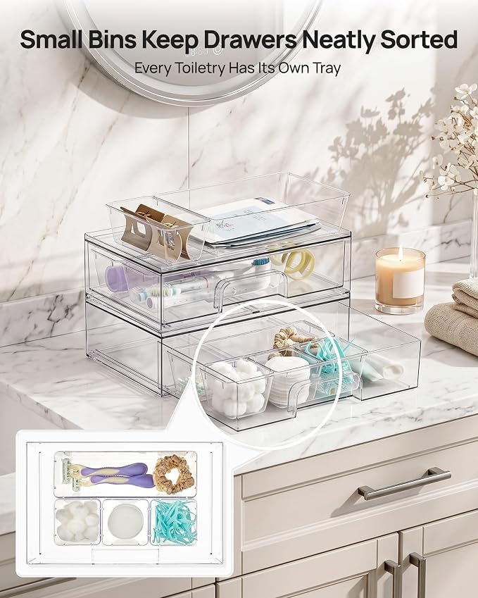 Vtopmart 12-Pack Clear Makeup Organizer Set - Image 5