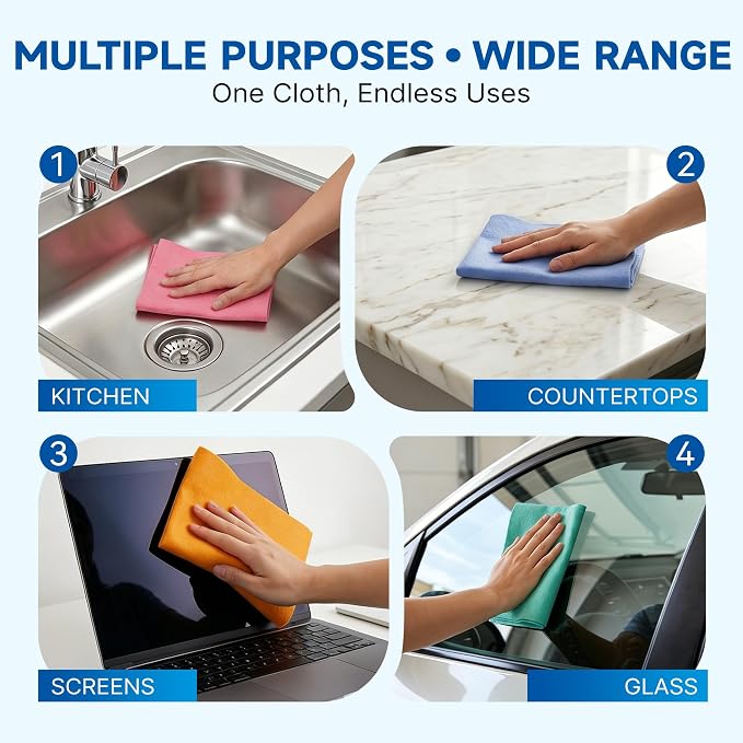 12 Pcs Large German Universal Household Towels Dishcloths, Soft Absorbent - Image 7