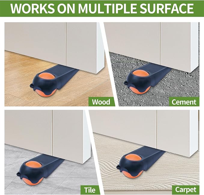 Door Stoppers for Bottom of Door, 2 Pack 3.9", Rubber Door Stopper Wedges - Image 6