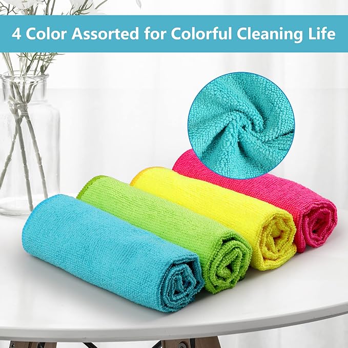 HOMEXCEL 24PK Microfiber Cleaning Cloth, Cleaning Rag - Image 3
