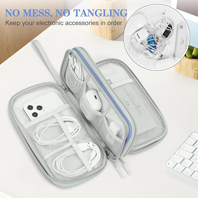 FYY Electronic Organizer, Travel Tech Pouch Bag, Waterproof, Double Layers - Image 5