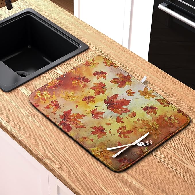 Maple Leaves Fall Dish Drying Mat - Image 6