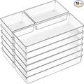 18 Pcs Large Size Clear Drawer Organizer Set, Acrylic Non Slip Non Cracking by Criusia