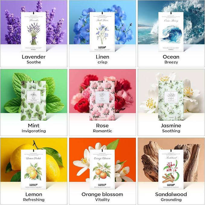 MYARO 20Pcs Rose Scented Sachets, Closet Deodorizer Car Air Freshener - Image 6