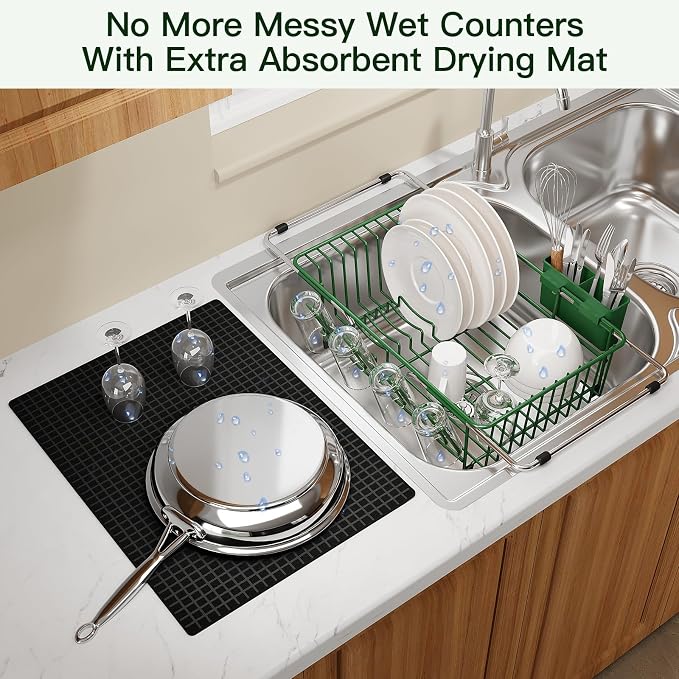 Green Dish Drying Rack Over The Sink - Image 5