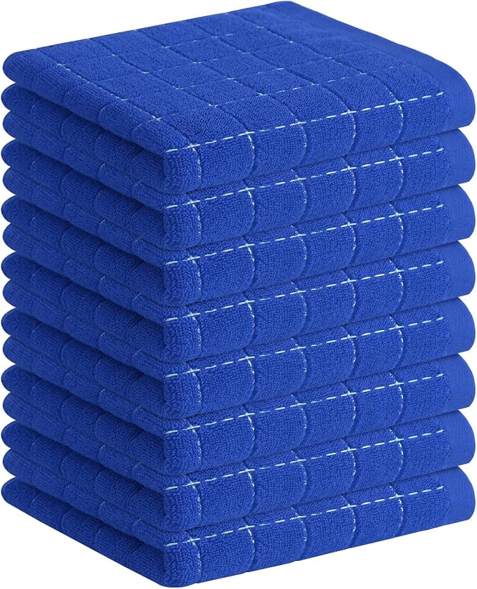 Homaxy 100% Cotton Terry Kitchen Towels, 8 Pack by Homaxy