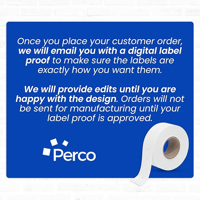 Custom Price and Date Labels for Perco Lite, X, Plus and Perco Pro 1 Line Guns - Choose Color, Font and Imprint - 4 Sleeves, 32,000 Labels