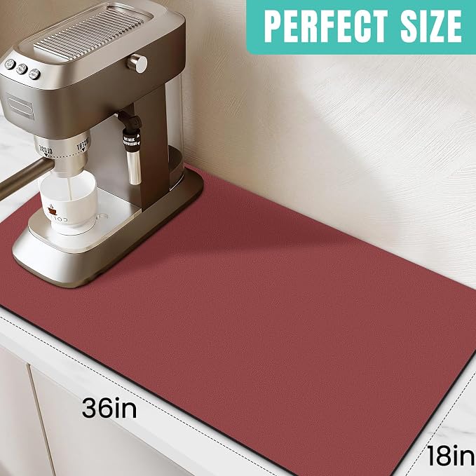 Coffee Mat Super Absorbent Dish Drying Mat Coffee Bar Mat 18"x 36" - Image 2