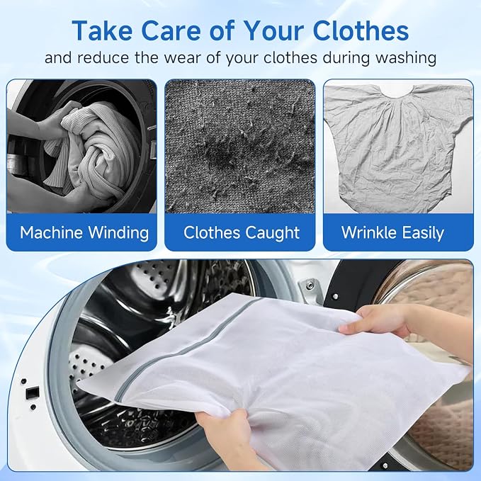 6 Pcs Mesh Laundry Bags for Delicates, Lingerie & Bra Washing, 12 x 16 Inch - Image 3