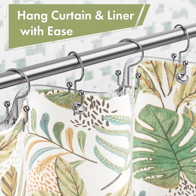Amazer Chrome Shower Curtain Hooks, Rust-Resistant Metal Shower Hooks Shower - Image 4