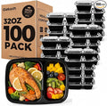 Glotoch 100 Pack32oz 2-Compartment Meal Prep Containers by GlotochExpress