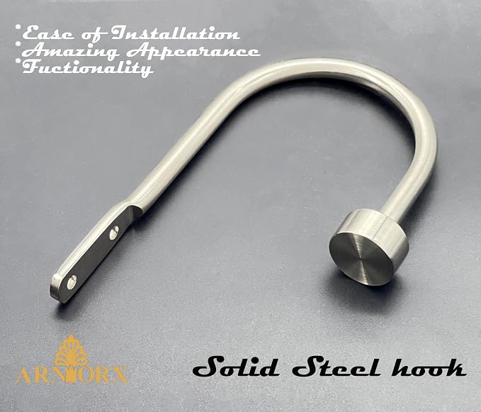 Quality Curtain Holdbacks, Solid Steel Curtain Holdback - Image 3