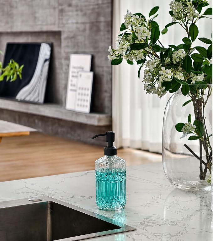 JASAI 18Oz Clear Glass Soap Dispenser - Image 5