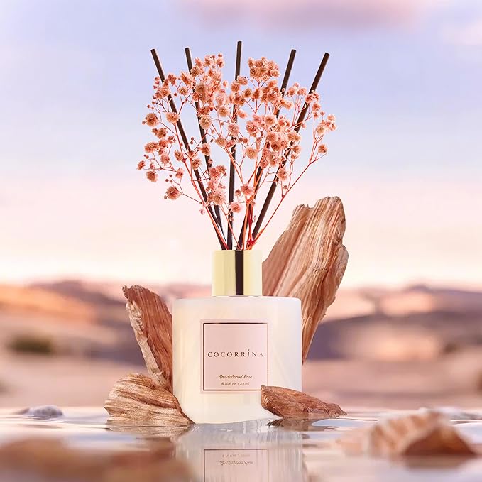 Premium Reed Diffuser Set with Preserved Baby's Breath & Cotton Stick - Image 3