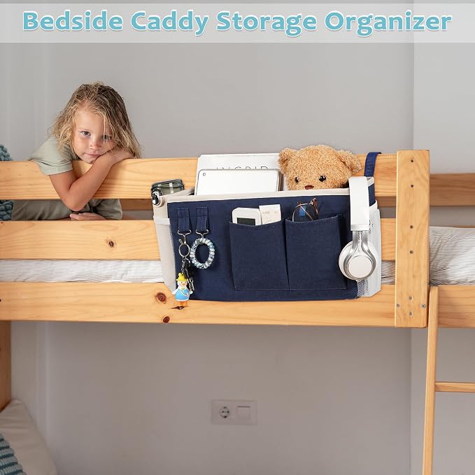 Bedside Caddy, Bedside Storage Bag Hanging Organizer - Image 6