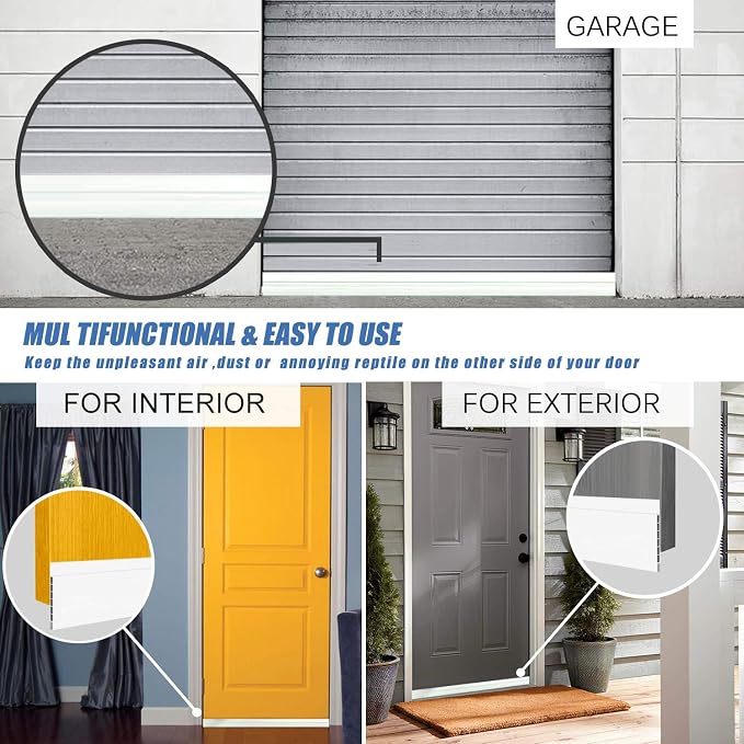Upgraded Door Draft Stopper for Large Gap, Widened Door Sweep Seal Gap Up to - Image 4