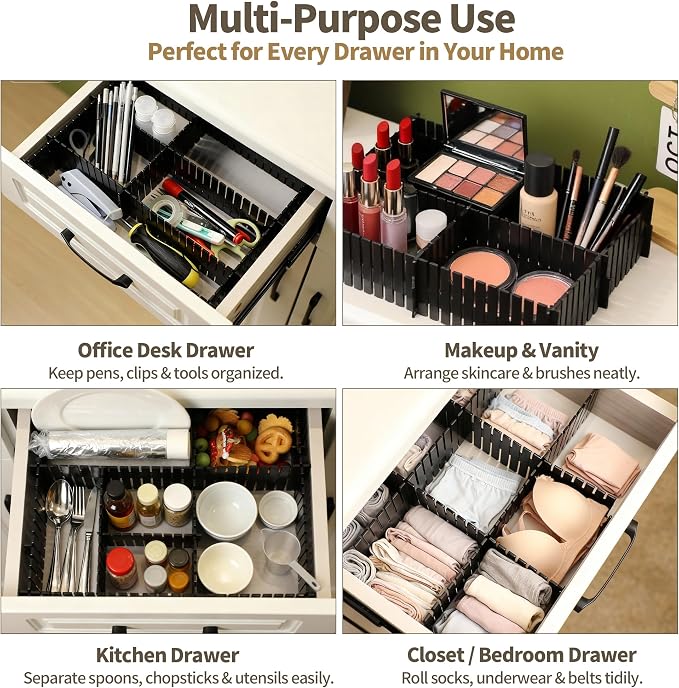 Adjustable Drawer Dividers, Cut-to-Fit DIY Organizers, 8 Pack | - Image 6