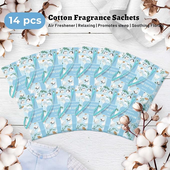 STRN Scented Sachets for Drawer and Closet, Pure Cotton Scent 14-Pack - Image 6