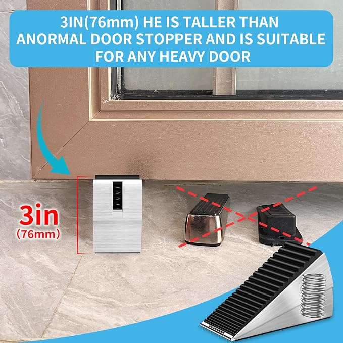 AIMAXINKE Door Stoppers for Bottom of Door-Large Heavy Duty Door Stop Wedge | - Image 3