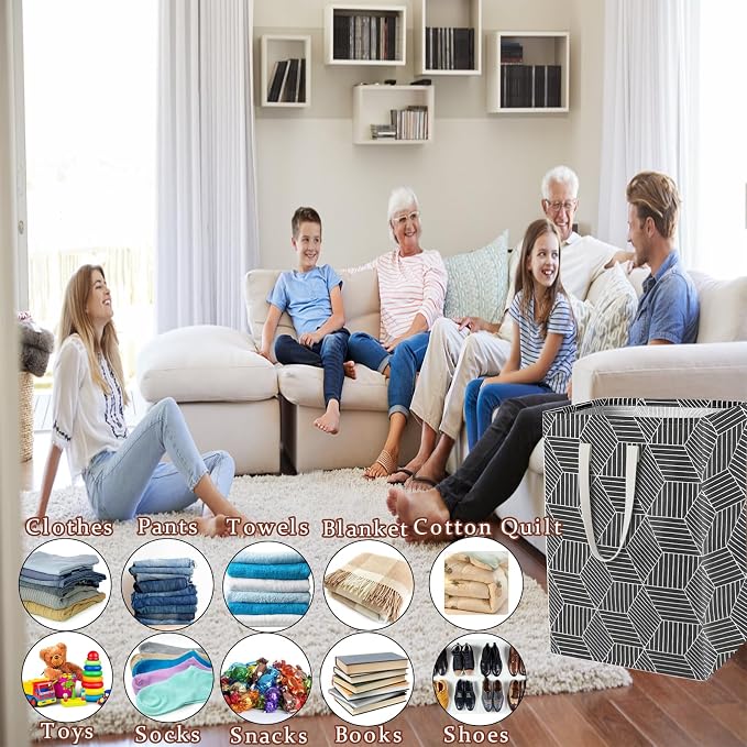 Waterproof Laundry Hamper Collapsible Laundry Basket Leather Handle Laundry Bag - Image 5