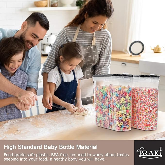 5PCS Large Cereal Containers Storage, Food Storage Containers | Plastic Dry - Image 5