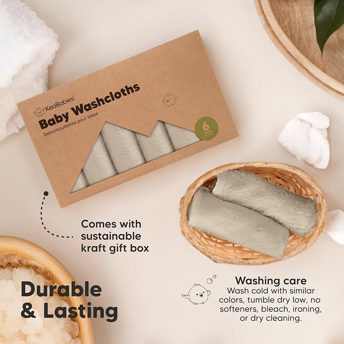 6-Pack Baby Washcloths, Soft Absorbent Washcloths - Image 7