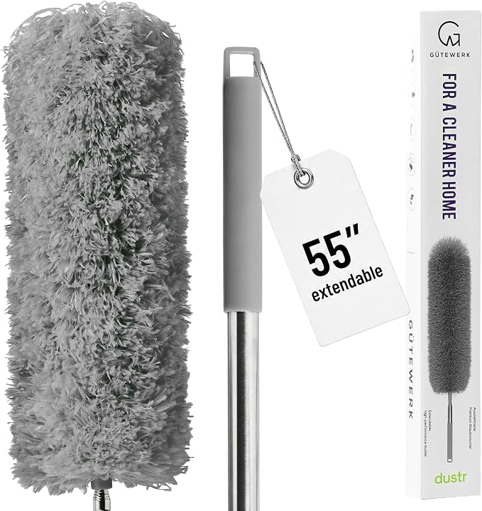 GÜTEWERK Extendable Microfiber Duster, 55 Inch by G%C3%9CTEWERK