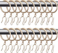 Hotop 60 Pcs 1.65 Inch Curtain Ring and 60 Pcs Pin Hook, Champagne Gold | Metal by HOTOP