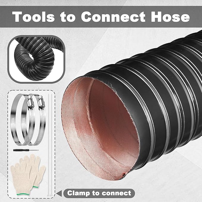 NOWBALL 1.5in Automotive Air Duct Hose, Length 3 Meter-10ft, 1.5" Silicone Flexible Cooling Ducting, 38mm High Heat Brake Exhaust Hose for Car, Garage, Dryer Air System Black