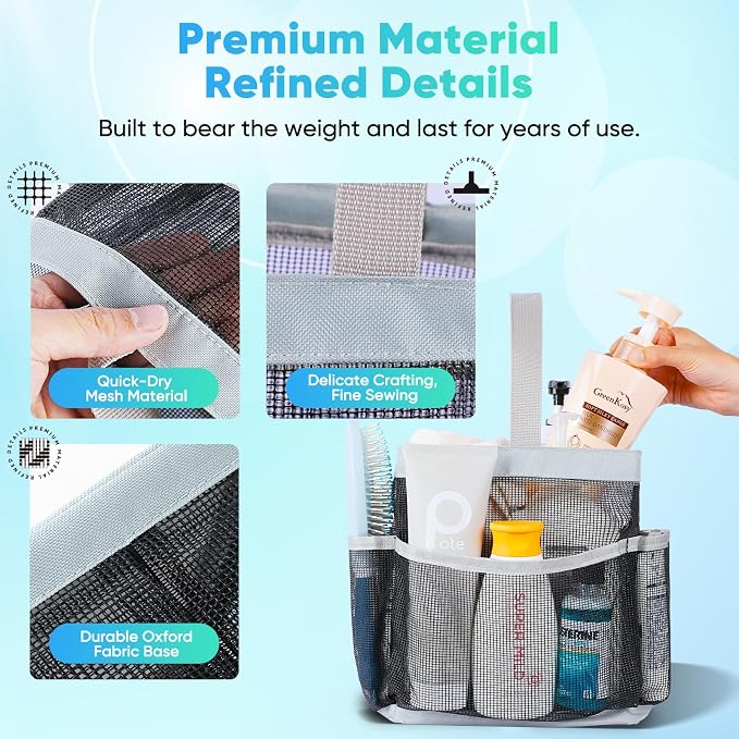 EUDELE 2 Pack Mesh Shower Caddy Portable - Image 5