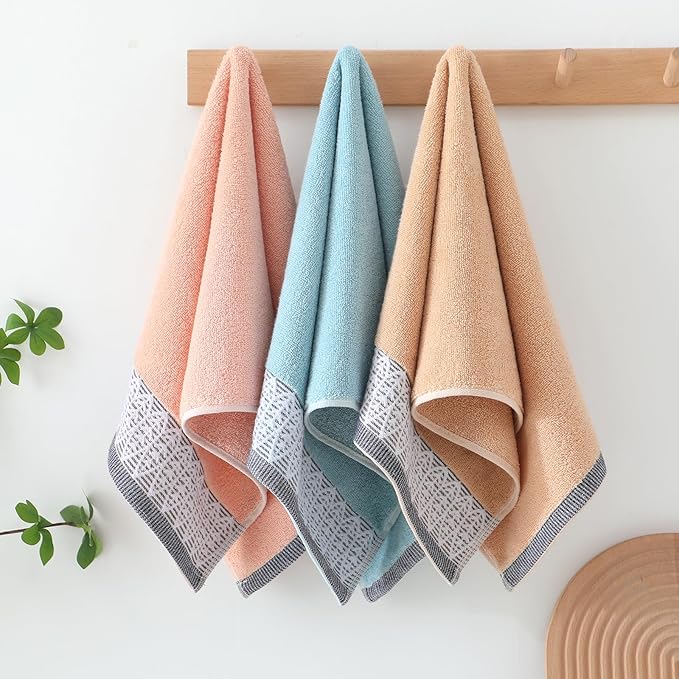 2 Pack Decorative Hand Towels, Leaf Design Cotton | Highly Absorbent Towels Set - Image 2