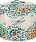 Xoenoiee Boho Mandala Floral Dragonfly Print Kitchen Appliance Dust Cover with Pockets, Electric Pressure Cooker Cover Compatible with Rice Cooker Cover Air Fryer Cover, for 6 Qt Pot