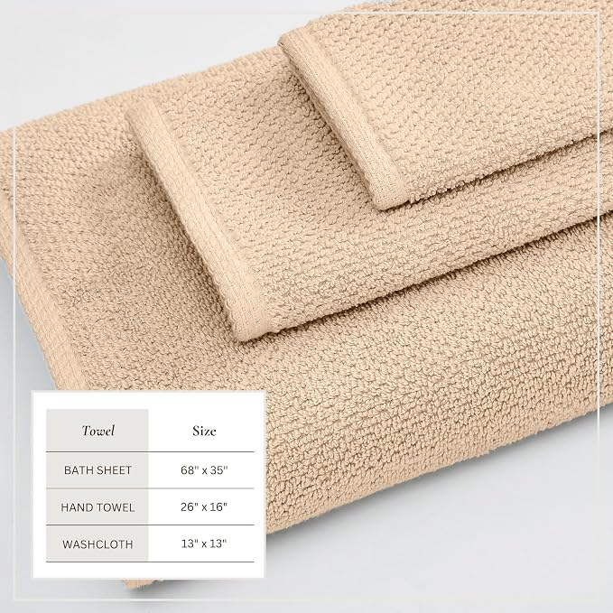 Great Bay Home 100% Cotton 6 Piece Bath Sheet Set - Image 4