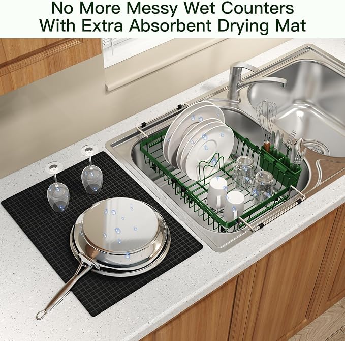 Green Dish Drying Rack Over The Sink - Image 6