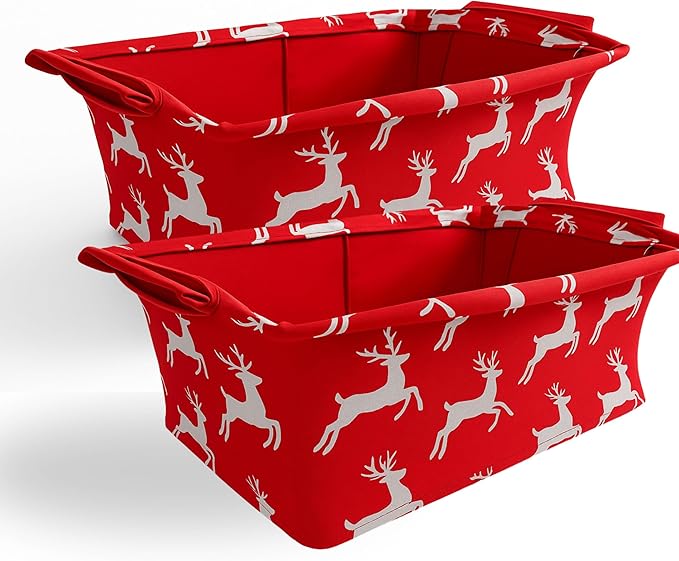 Limited Edition Chafer Wind Guard 2 Pack – Designer Chafing Dish Wind Cover | Wind-Blocking Decorative Cover Keeps Food Warm | Buffet & Catering Display for Events & Parties (Red Reindeer Print)