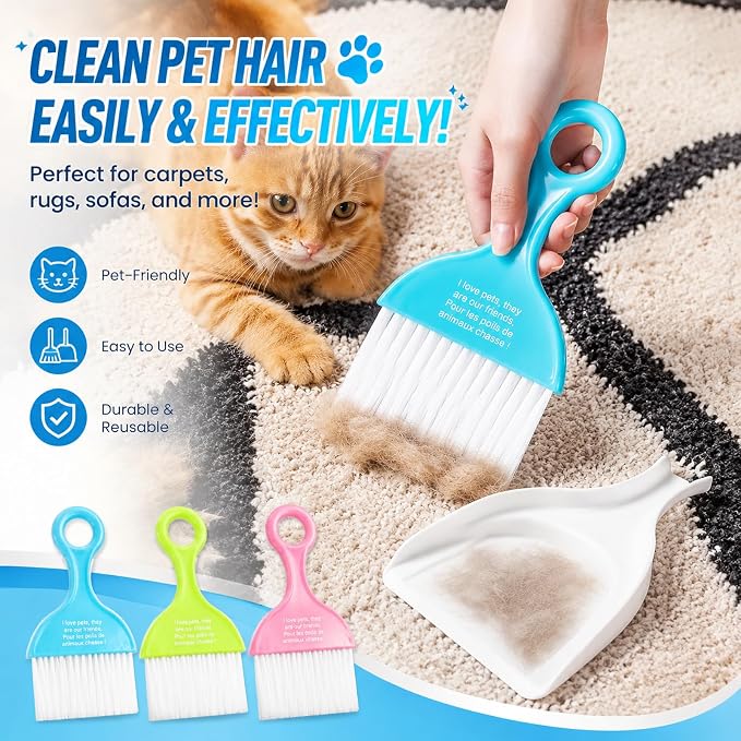 3 Pcs Mini Broom and Dustpan Set, Small Handheld Dust Pan - Image 5
