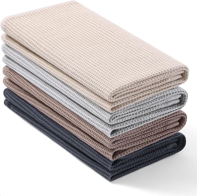 Homaxy 100% Cotton Waffle Weave Kitchen Towels, 4 Pack by Homaxy