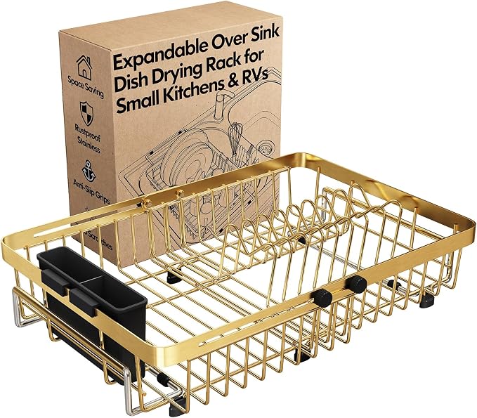 Gold Dish Drying Rack Over The Sink by MAJALiS