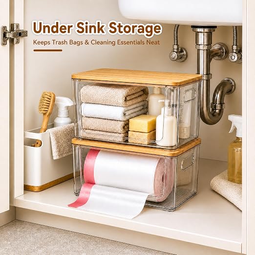 Trash Bag Holder 2 Pack, Stackable Garbage Bag Dispenser - Image 6