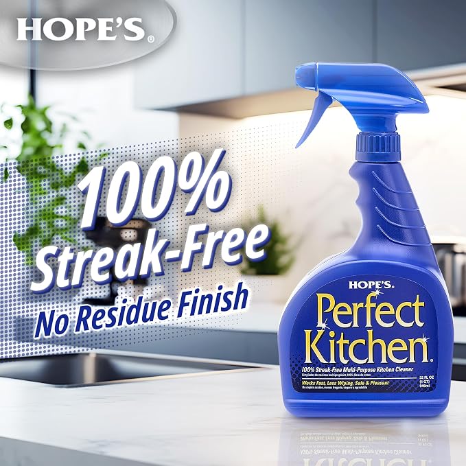 HOPE'S Perfect Kitchen Cleaner Spray - 32 Oz No-Residue All Purpose Cleaning - Image 2