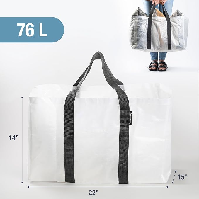 CleverMade Storage Basket - 76L - Transparent | Carry Bulk Groceries or Laundry - Image 3